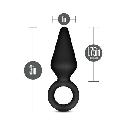ANAL ADVENTURES PLATINUM SILICONE LOOP PLUG SMALL BLACK