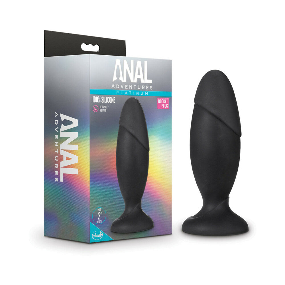 ANAL ADVENTURES PLATINUM SILICONE ROCKET PLUG BLACK