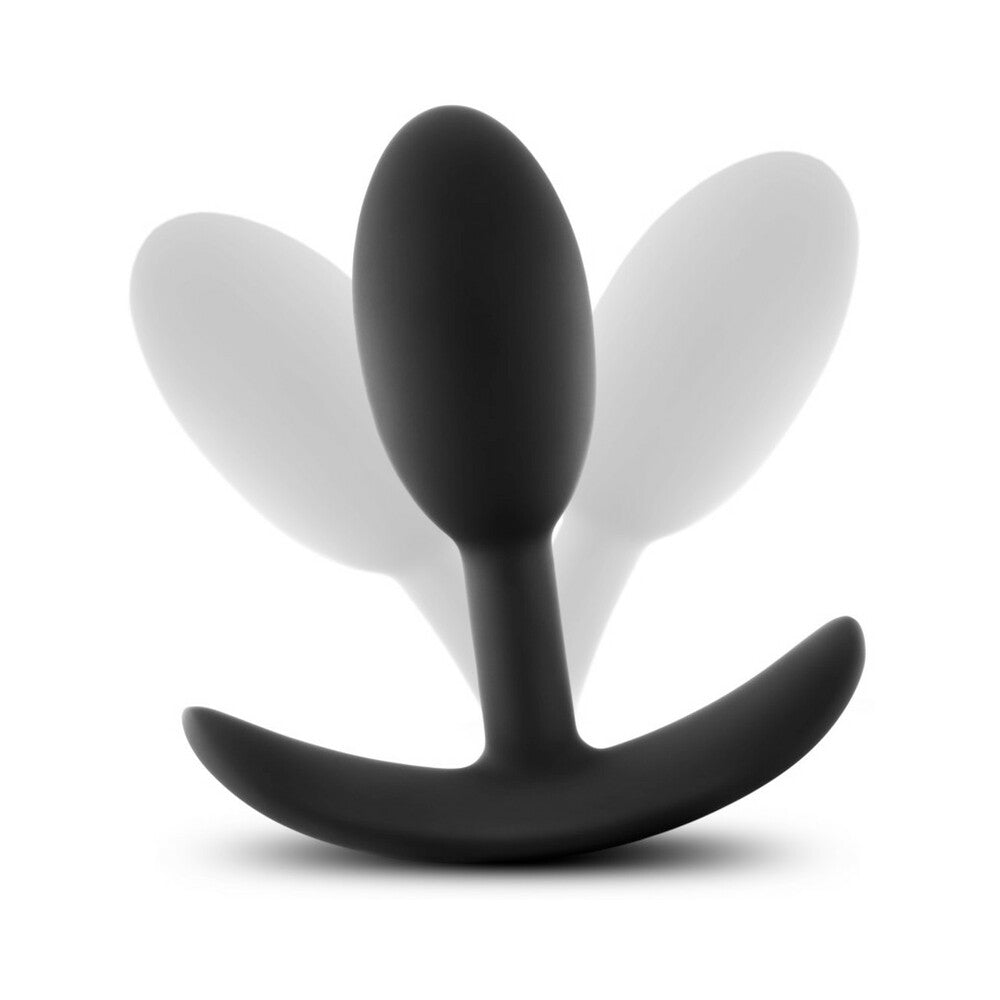 BLUSH - ANAL ADVENTURES PLATINUM SILICONE WEIGHTED VIBRA SLIM PLUG SMALL BLACK