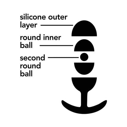 ANAL ADVENTURES PLATINUM SILICONE WEIGHTED VIBRA SLIM PLUG SMALL BLACK