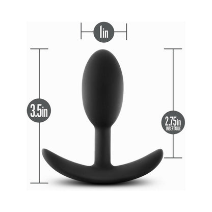 ANAL ADVENTURES PLATINUM SILICONE WEIGHTED VIBRA SLIM PLUG SMALL BLACK