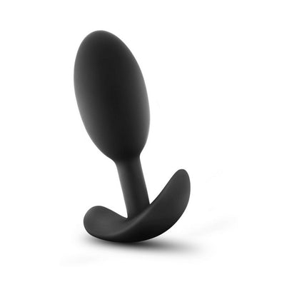 ANAL ADVENTURES PLATINUM SILICONE WEIGHTED VIBRA SLIM PLUG MEDIUM BLACK