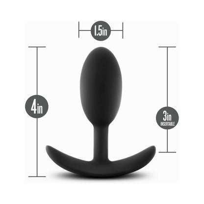 ANAL ADVENTURES PLATINUM SILICONE WEIGHTED VIBRA SLIM PLUG MEDIUM BLACK