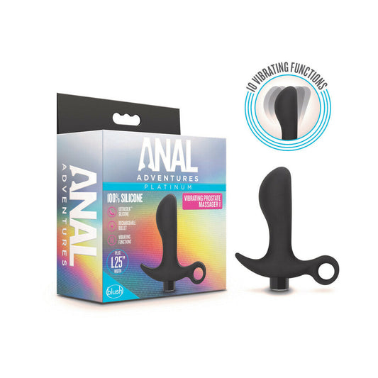 ANAL ADVENTURES PLATINUM SILICONE RECHARGEABLE VIBRATING PROSTATE MASSAGER 01