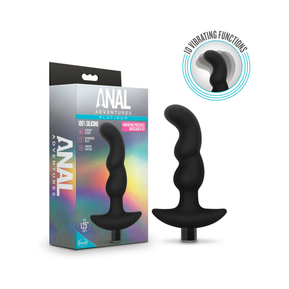 ANAL ADVENTURES PLATINUM SILICONE RECHARGEABLE VIBRATING PROSTATE MASSAGER 03