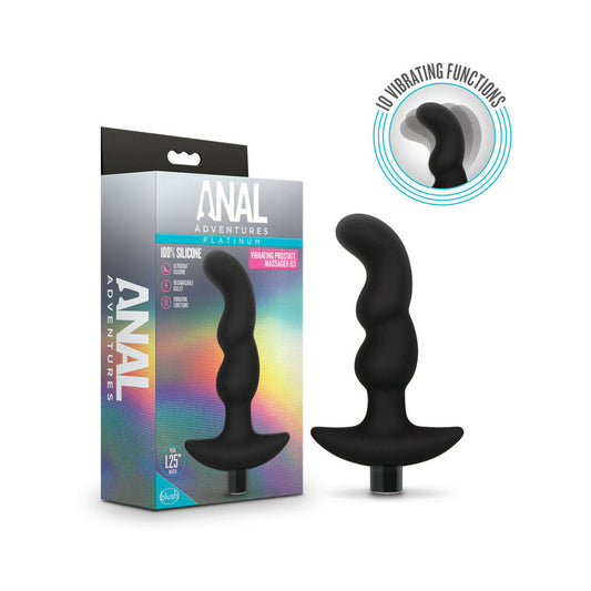 ANAL ADVENTURES PLATINUM SILICONE RECHARGEABLE VIBRATING PROSTATE MASSAGER 03
