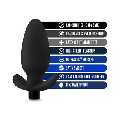 BLUSH - ANAL ADVENTURES PLATINUM SILICONE VIBRATING SADDLE PLUG BLACK