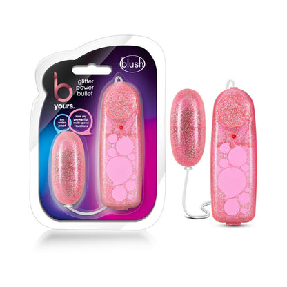 BLUSH - B YOURS GLITTER POWER BULLET REMOTE-CONTROLLED EGG VIBRATOR PINK