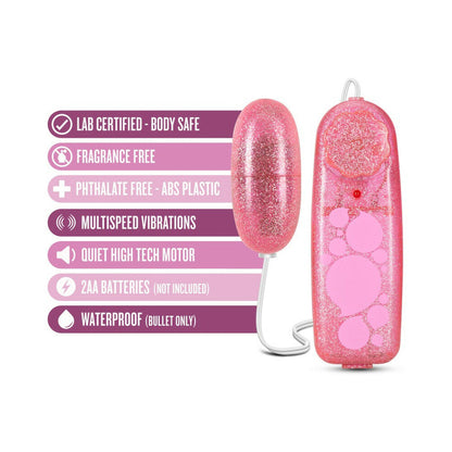 BLUSH - B YOURS GLITTER POWER BULLET REMOTE-CONTROLLED EGG VIBRATOR PINK