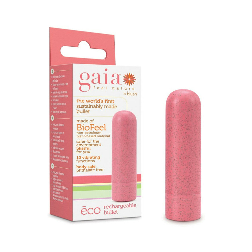 GAIA ECO RECHARGEABLE BULLET VIBRATOR CORAL