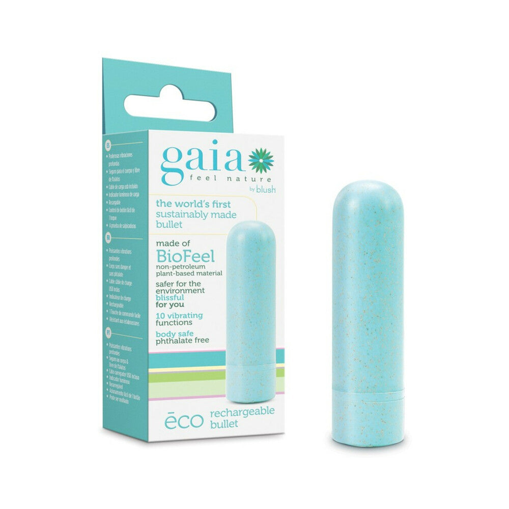 GAIA ECO RECHARGEABLE BULLET VIBRATOR AQUA