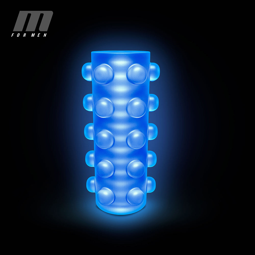BLUSH - M FOR MEN STROKER REVERSIBLE SUAVE + HÚMEDO QUE BRILLA EN LA OSCURIDAD AUTO LUBRICANTE ORB FROSTED