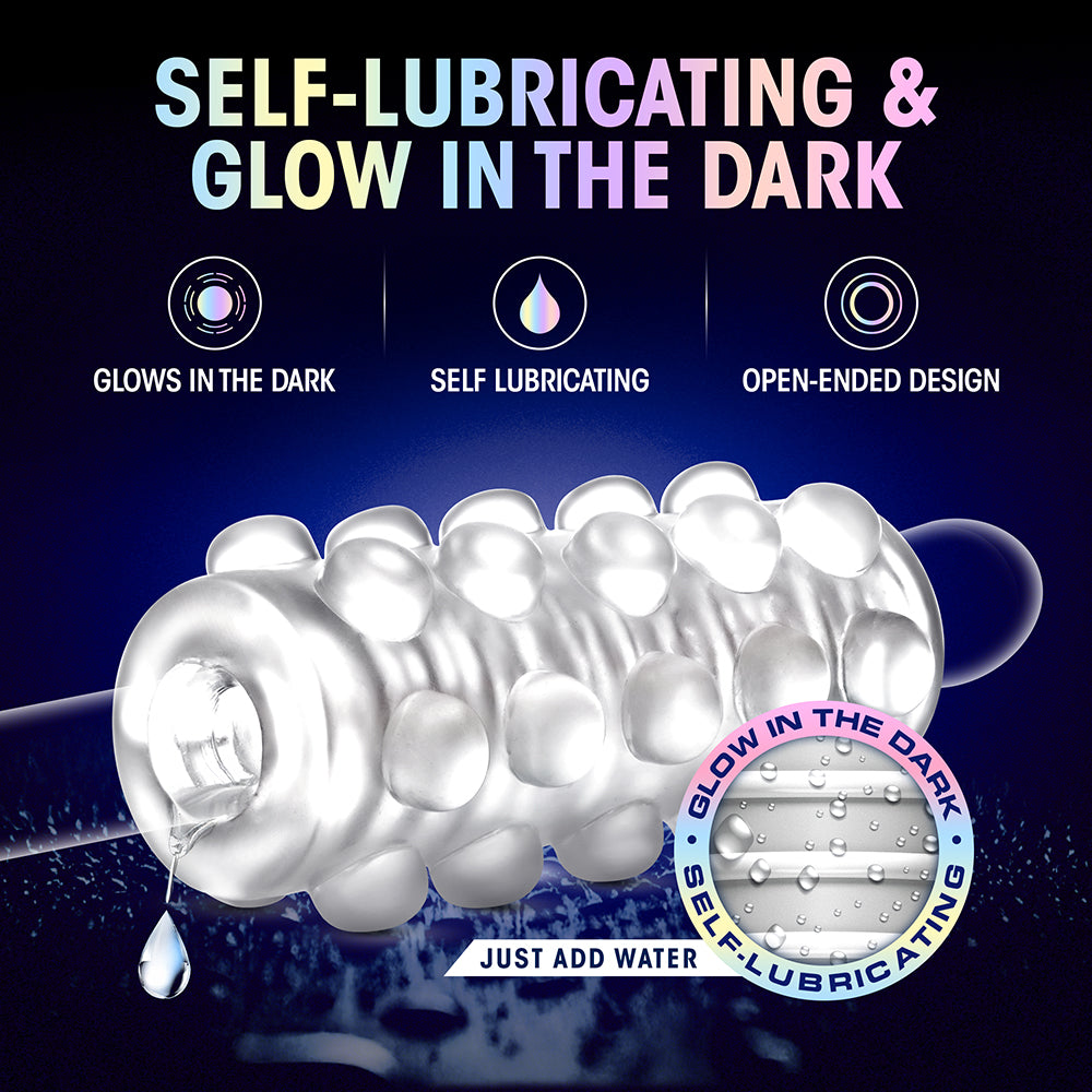 M FOR MEN SOFT + WET REVERSIBLE ORB GLOW IN THE DARK SELF-LUBRICATING STROKER FROSTED