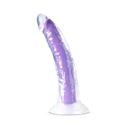 NEO ELITE GLOW IN THE DARK LIGHT 7 IN. SILICONE DUAL-DENSITY DILDO NEON PURPLE