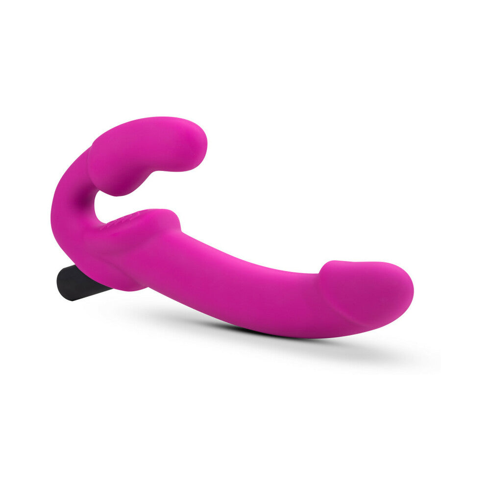 BLUSH - TEMPTASIA ESTELLA 9.5 IN. SILICONE STRAPLESS STRAP-ON DILDO WITH BULLET VIBRATOR PINK