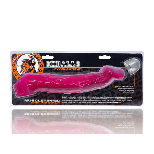 OXBALLS - FUNDA PARA PENE MÚSCULOS MARCADOS ROSA CALIENTE