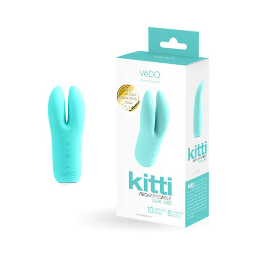 VEDO - KITTI RECHARGEABLE DUAL VIBE TEASE ME TURQUOISE