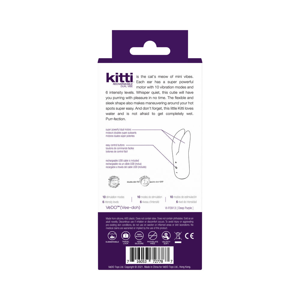 VEDO - KITTI RECHARGEABLE DUAL VIBE DEEP PURPLE