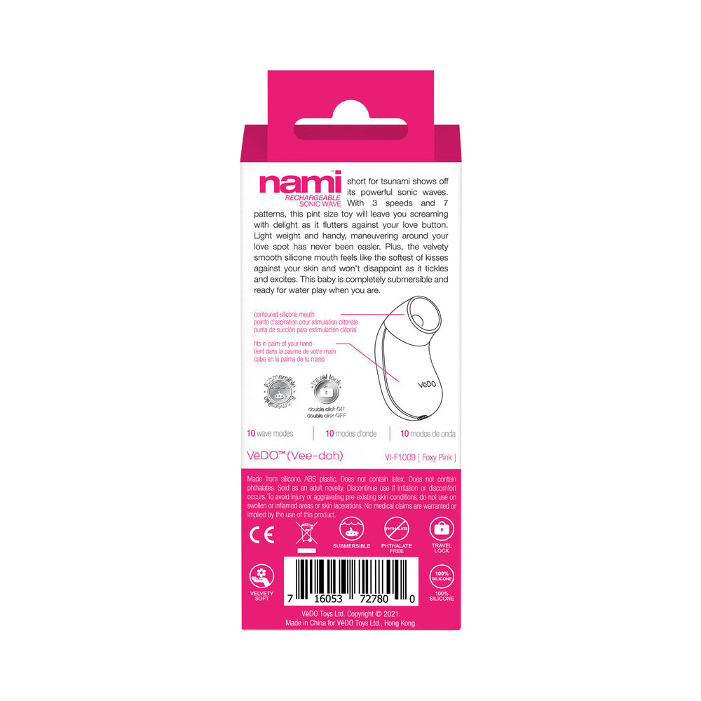 VEDO NAMI RECHARGEABLE SONIC VIBE FOXY PINK