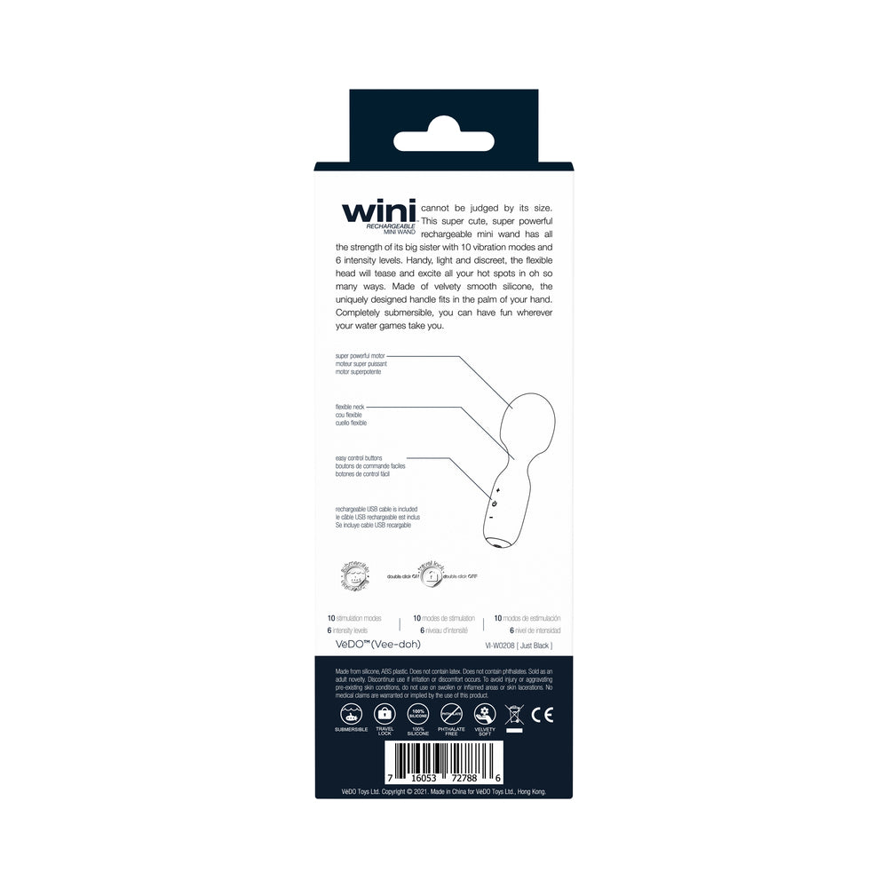 VEDO - WINI RECHARGEABLE MINI WAND JUST BLACK