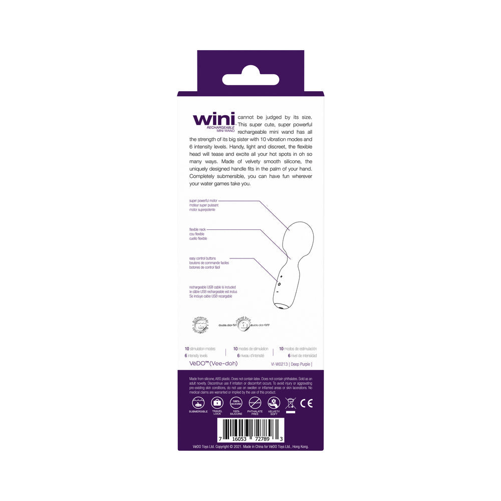VEDO - WINI RECHARGEABLE MINI WAND DEEP PURPLE
