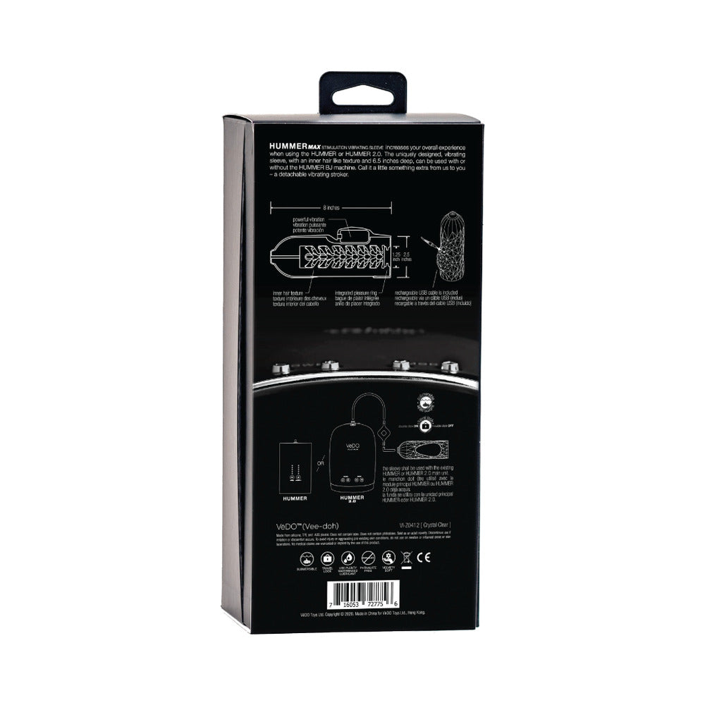 VEDO - HUMMER 2.0™ RECHARGEABLE VIBRATING SLEEVE BLACK PEARL
