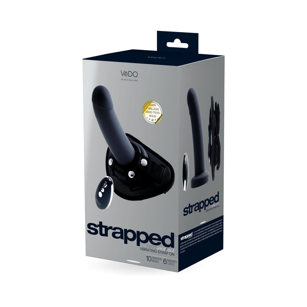 VEDO STRAPPED RECHARGEABLE STRAP-ON JUST BLACK