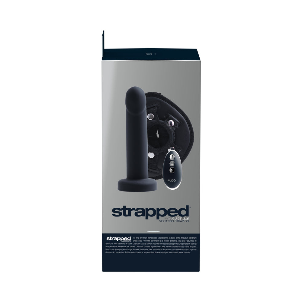 VEDO STRAPPED RECHARGEABLE STRAP-ON JUST BLACK