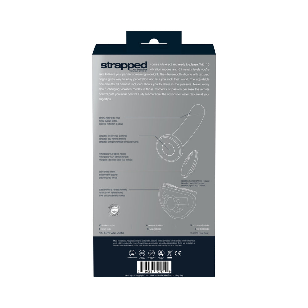 VEDO - STRAPPED RECHARGEABLE STRAP-ON JUST BLACK