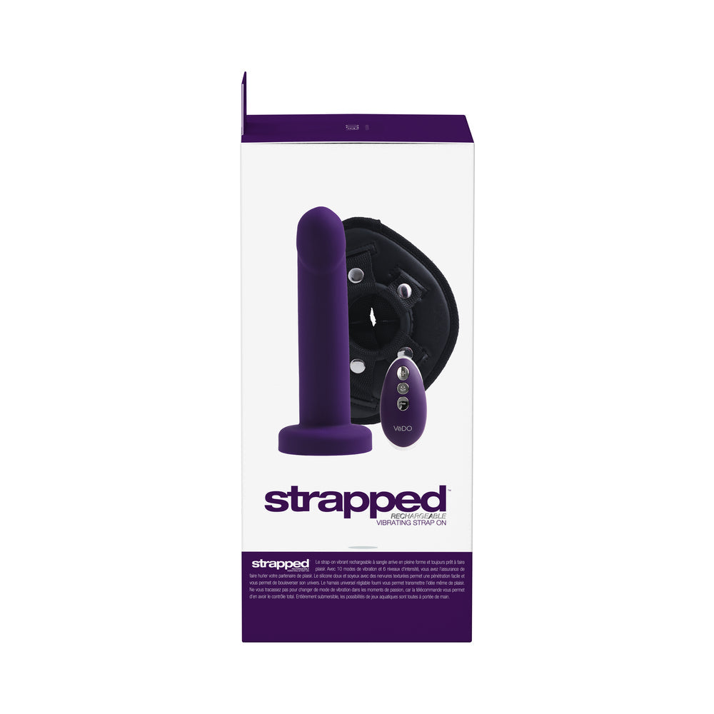 VEDO STRAPPED RECHARGEABLE VIBRATING STRAP-ON DEEP PURPLE