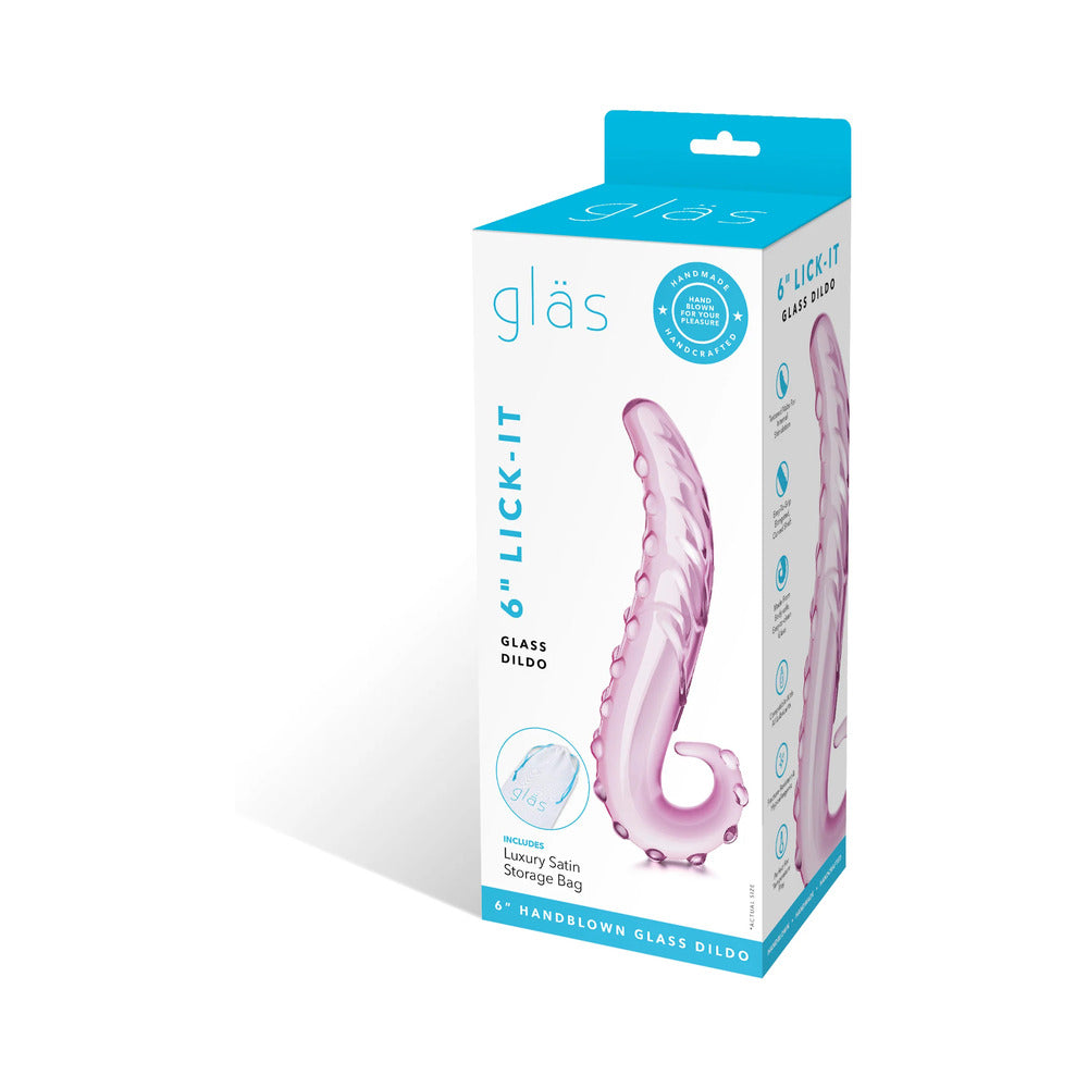 ELECTRIC EEL - GLAS 6 IN. LICK-IT GLASS DILDO PINK