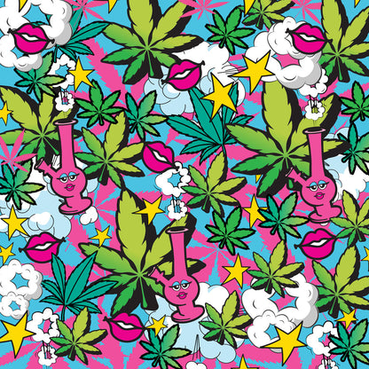 GLOBAL NOVELTIES - PRINTS CHARMING BUZZED RECHARGEABLE 3.5" BULLET - STONER CHICK - BLUE