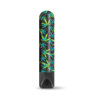 GLOBAL NOVELTIES - PRINTS CHARMING BUZZED RECHARGEABLE 3.5" BULLET - CANNA QUEEN - BLACK