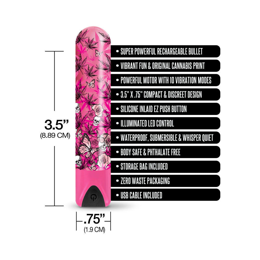 GLOBAL NOVELTIES - PRINTS CHARMING BUZZED RECHARGEABLE BULLET - BLAZING BEAUTY - PINK