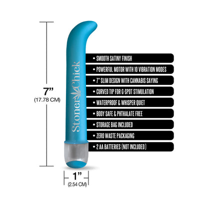 GLOBAL NOVELTIES - PRINTS CHARMING BUZZED 7" G-SPOT VIBE - STONER CHICK - BLUE