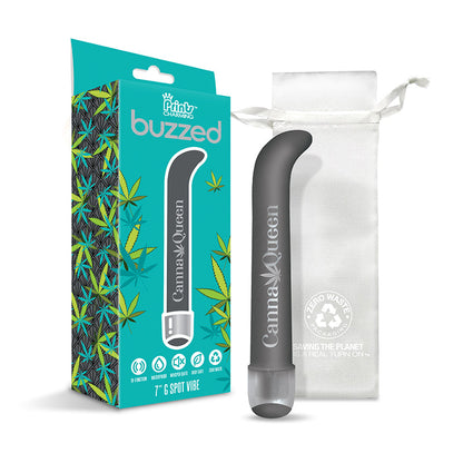 GLOBAL NOVELTIES - PRINTS CHARMING BUZZED 7" G-SPOT VIBE - CANNA QUEEN - GRAY