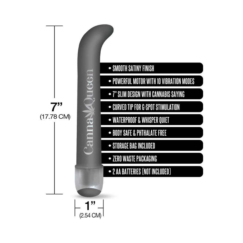 GLOBAL NOVELTIES - PRINTS CHARMING BUZZED 7" G-SPOT VIBE - CANNA QUEEN - GRAY