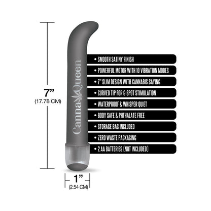 GLOBAL NOVELTIES - PRINTS CHARMING BUZZED 7" G-SPOT VIBE - CANNA QUEEN - GRAY