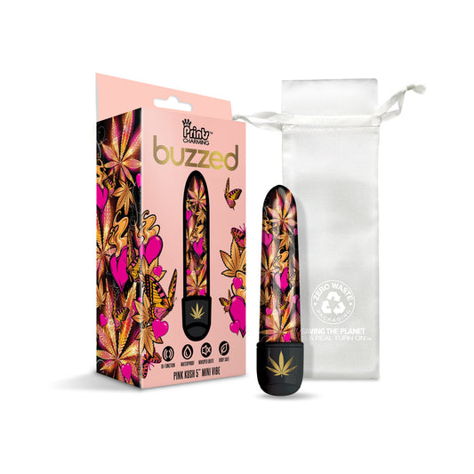 GLOBAL NOVELTIES - PRINTS CHARMING BUZZED 5" MINI VIBE - PINK KUSH
