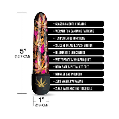 GLOBAL NOVELTIES - PRINTS CHARMING BUZZED 5" MINI VIBE - PINK KUSH