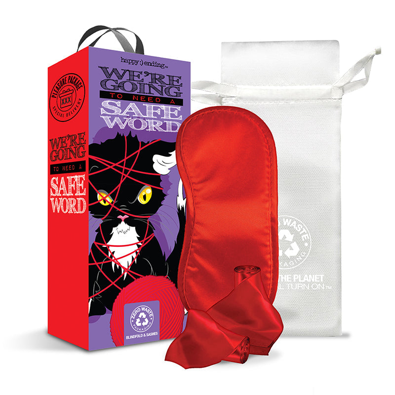 GLOBAL NOVELTIES - PLEASURE PACKAGE WE''RE GOING TO NEED A SAFE WORD - BLINDFOLD, WRIST, AND ANKLE SASHES
