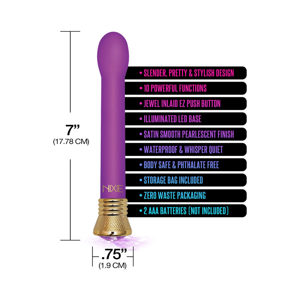 GLOBAL NOVELTIES - NIXIE MYSTIC WAVE SATIN BULB VIBE - AMETHYST