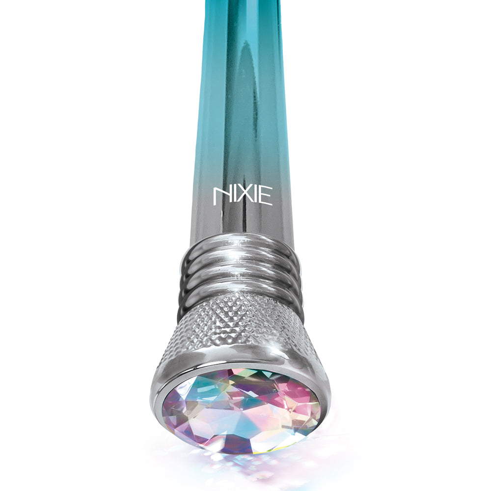 GLOBAL NOVELTIES - NIXIE WATERPROOF 10-FUNCTION BULB VIBE - BLUE OMBRE GLOW