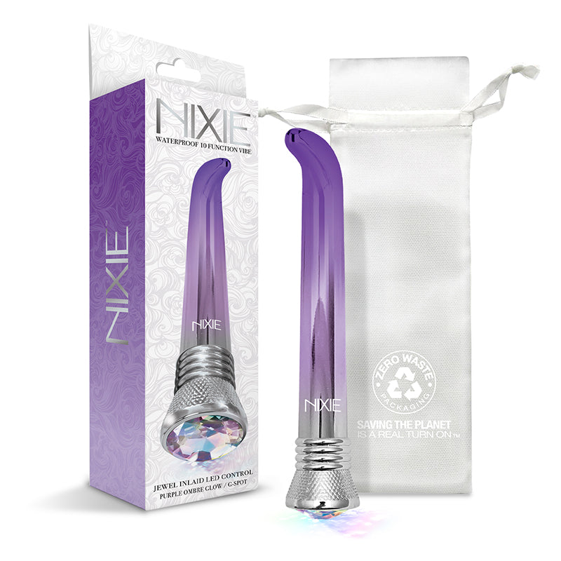 GLOBAL NOVELTIES - NIXIE WATERPROOF 10-FUNCTION G-SPOT VIBE - PURPLE OMBRE GLOW