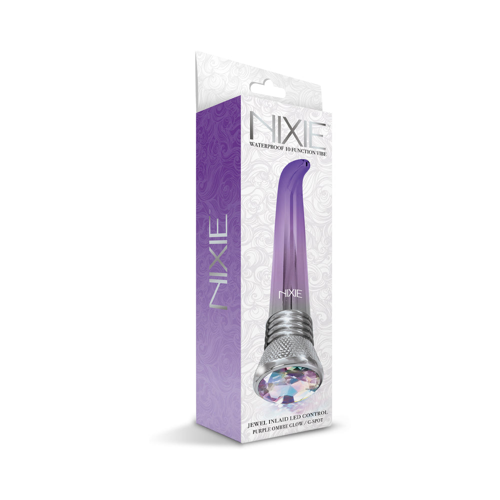 GLOBAL NOVELTIES - NIXIE WATERPROOF 10-FUNCTION G-SPOT VIBE - PURPLE OMBRE GLOW