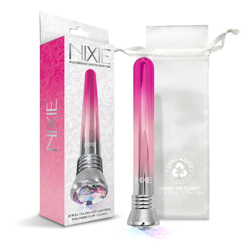 GLOBAL NOVELTIES - NIXIE 10-FUNCTION WATERPROOF CLASSIC VIBE - PINK OMBRE GLOW