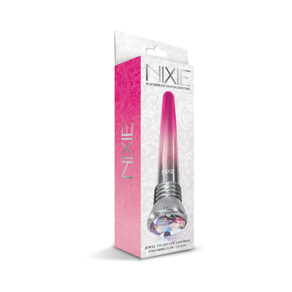 GLOBAL NOVELTIES - NIXIE 10-FUNCTION WATERPROOF CLASSIC VIBE - PINK OMBRE GLOW
