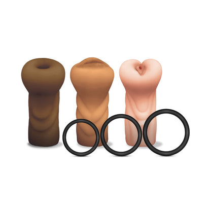 GLOBAL NOVELTIES - HAPPY ENDING MSTR B8 SIX PACK: ASS, MOUTH, PUSSY STROKER WITH 3 RINGS