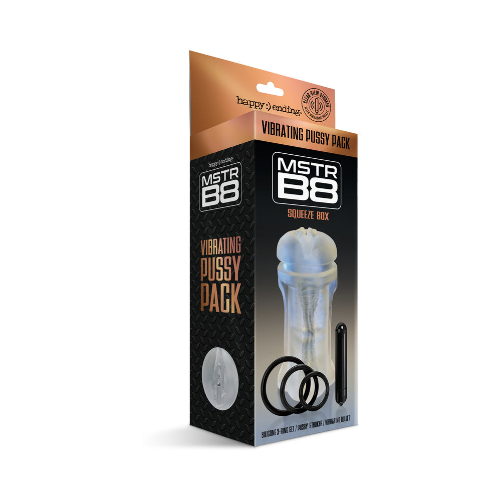GLOBAL NOVELTIES - HAPPY ENDING MSTR B8 VIBRATING PUSSY PACK - SQUEEZE BOX