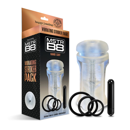 HAPPY ENDING MSTR B8 VIBRATING STROKER PACK - HAND CUFF
